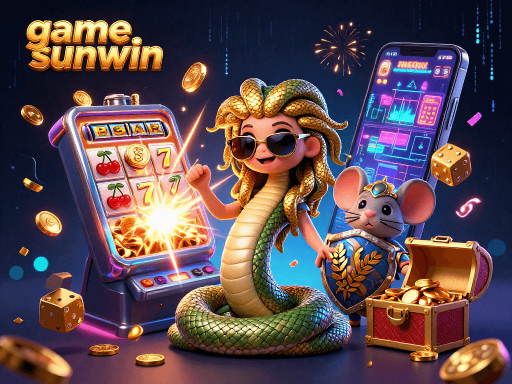 Engage in exciting gameplay with game sunwin featuring a dynamic scene of casino action with Medusa and a warrior mouse.