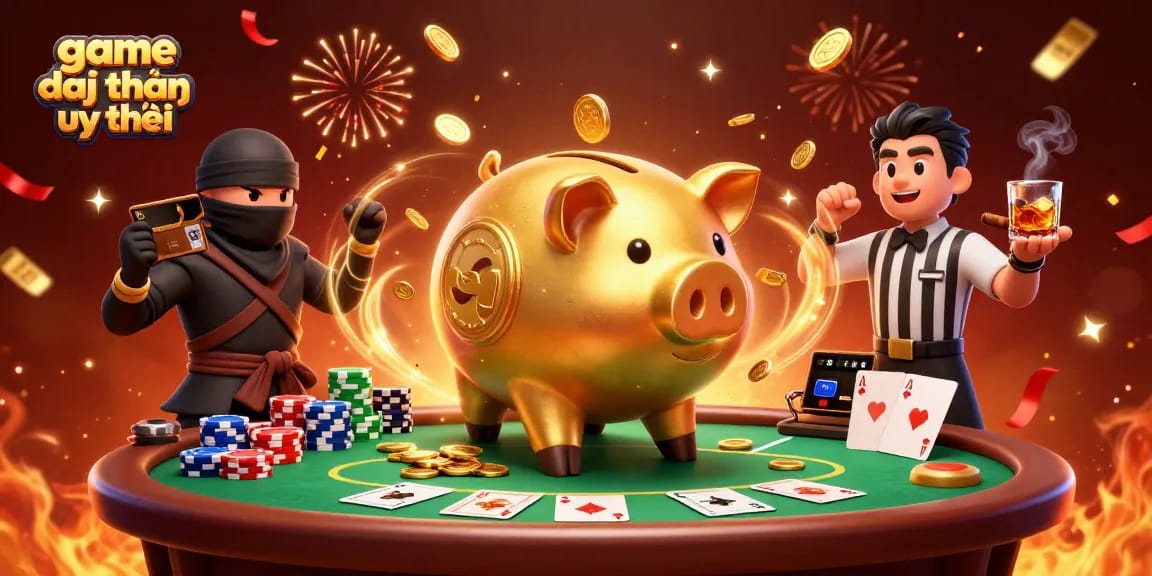 Experience exciting gameplay in game đổi thưởng uy tín with a vibrant victory scene featuring dynamic characters and casino elements.