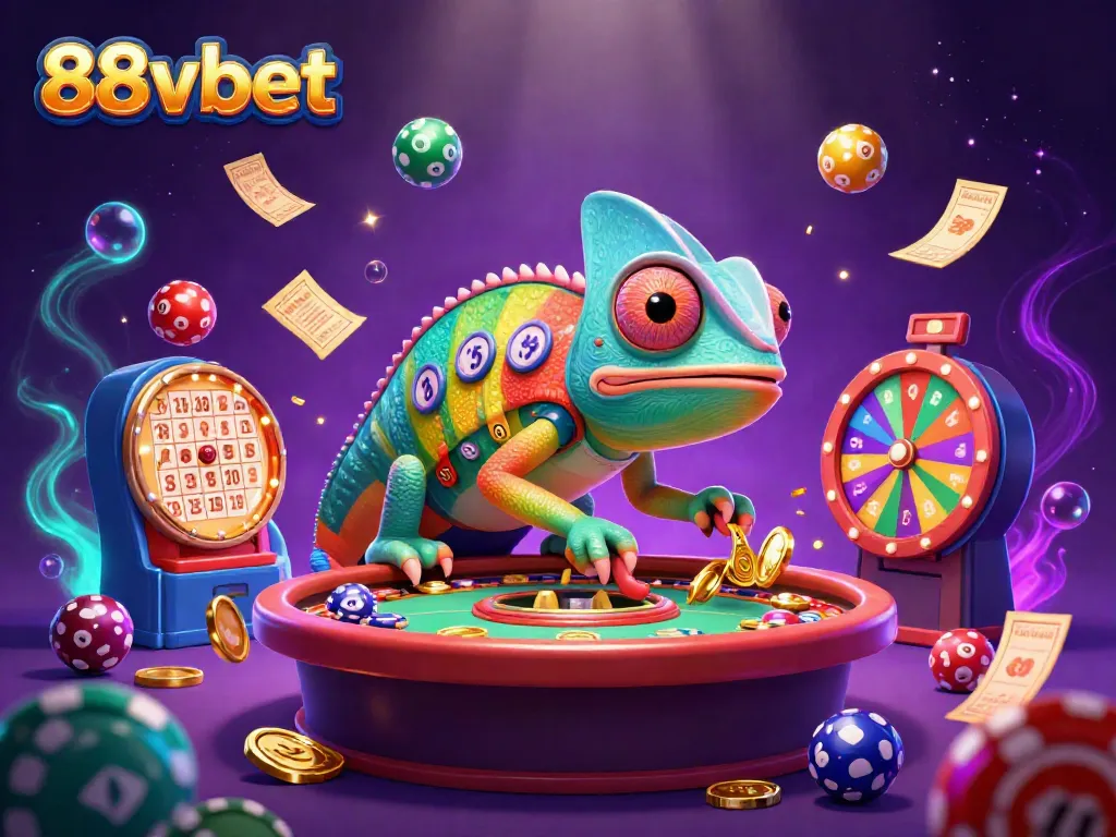 Experience excitement at 88vbet with vivid 3D casino elements, showcasing vibrant games and dynamic characters.