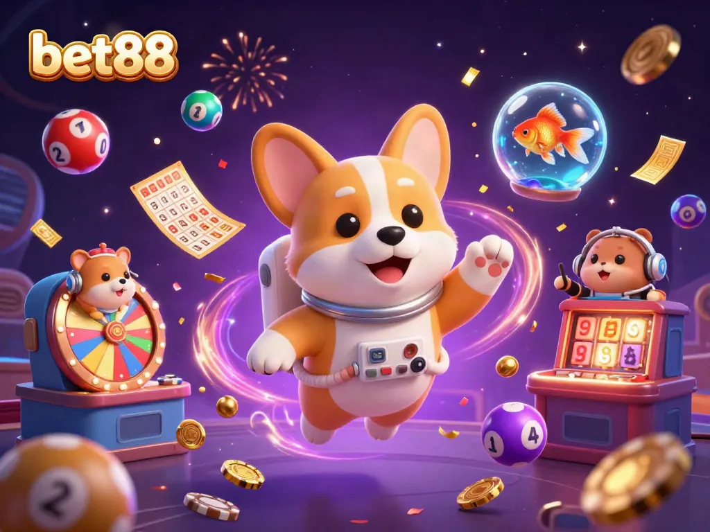 Engage in exciting games and win at bet88 with colorful lottery balls and floating treasures!
