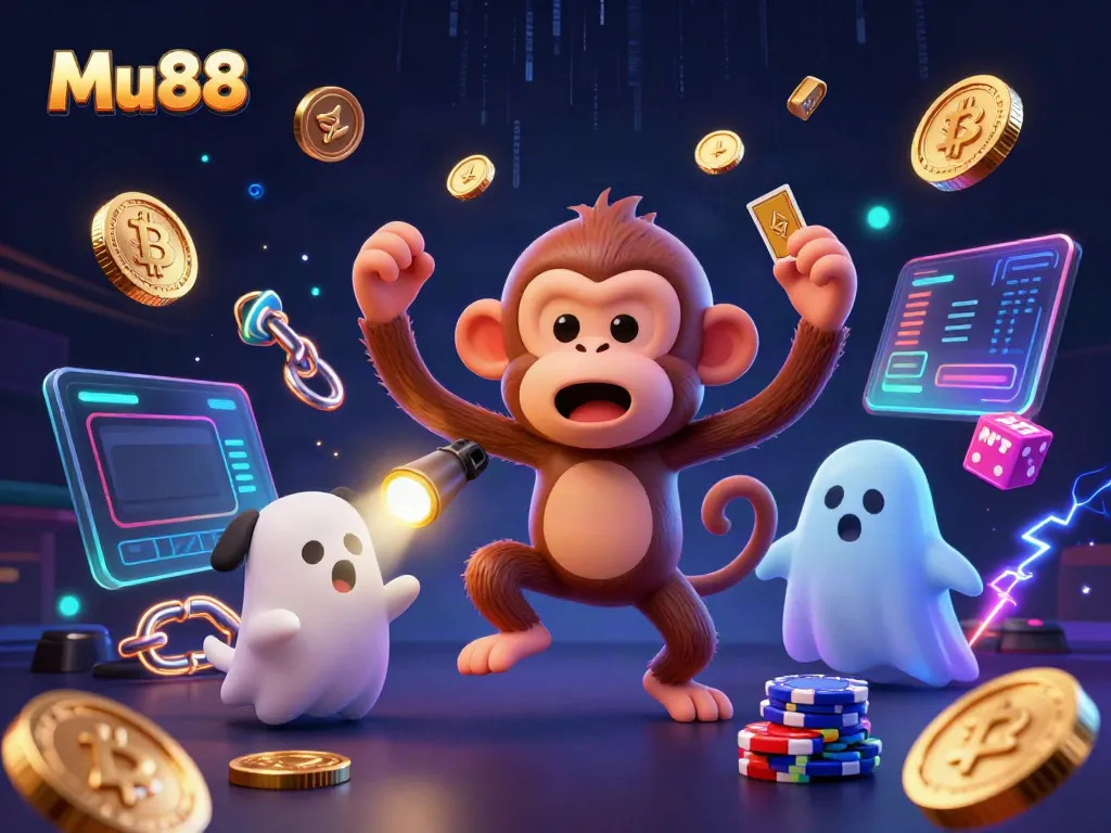 Engage in thrilling Mu88 casino adventures with a mischievous poltergeist monkey and ghost-hunter puppy.
