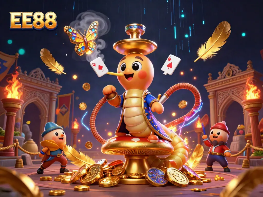 Engage with thrilling gameplay at EE88 featuring unique casino symbols and vibrant 3D elements.