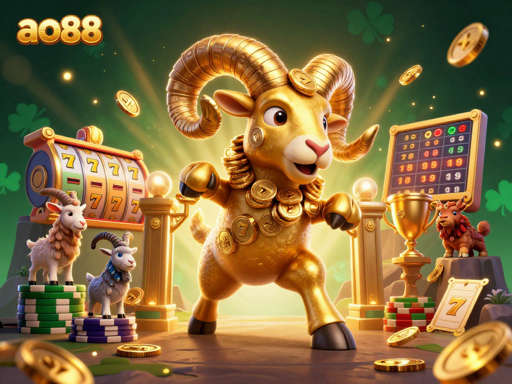 ao88 players enjoying vibrant slot games with dynamic golden characters and rich animations