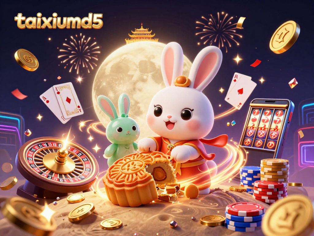 Bet big with taixiumd5 in this exciting casino-themed lunar scene of fortune and fun.