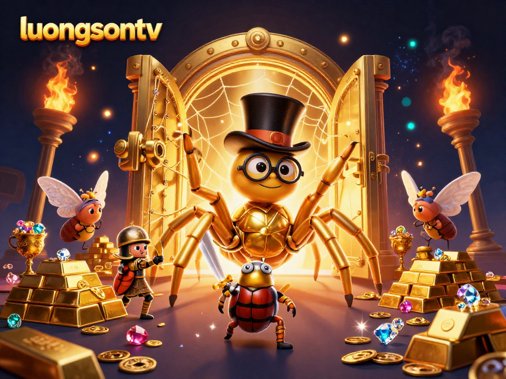 Engage with thrilling betting action on luongsontv as a golden tarantula weaves a casino web.