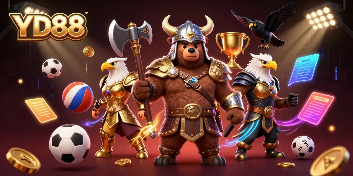 Experience the excitement of YD88 with dynamic characters and sports elements in a thrilling casino setting.