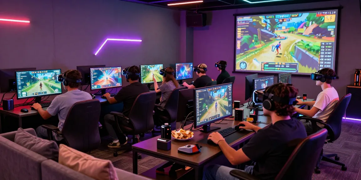 Intense gaming session highlighting ZONA66 players enjoying a vibrant VR experience
