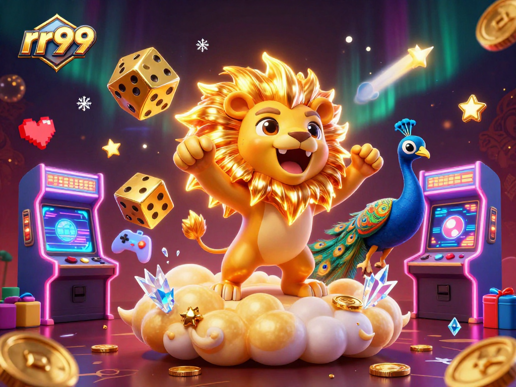 Experience the thrill of rr99 with vibrant games and animated characters in a dynamic casino scene.