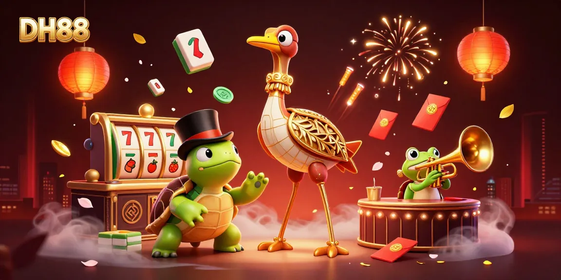 Experience thrilling jackpots with DH88's vibrant casino characters at a speakeasy bar.