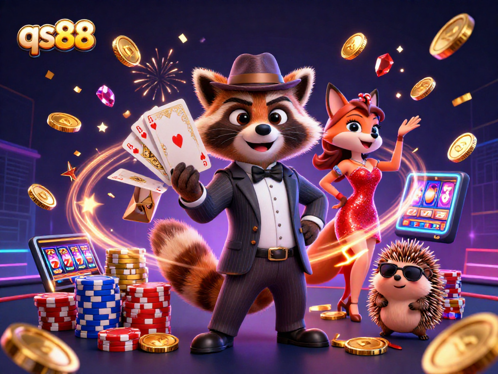 Experience gaming excitement with qs88, showcasing vibrant casino characters and action.