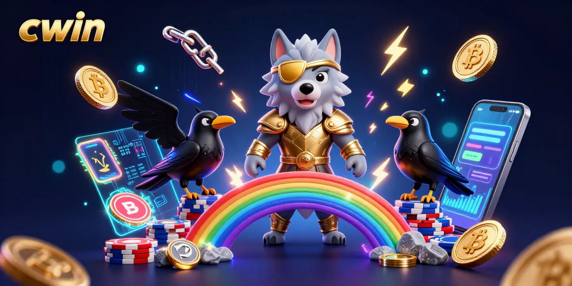 Engage with cwin casino through a vibrant Norse-inspired gambling scene featuring Odin and digital elements.