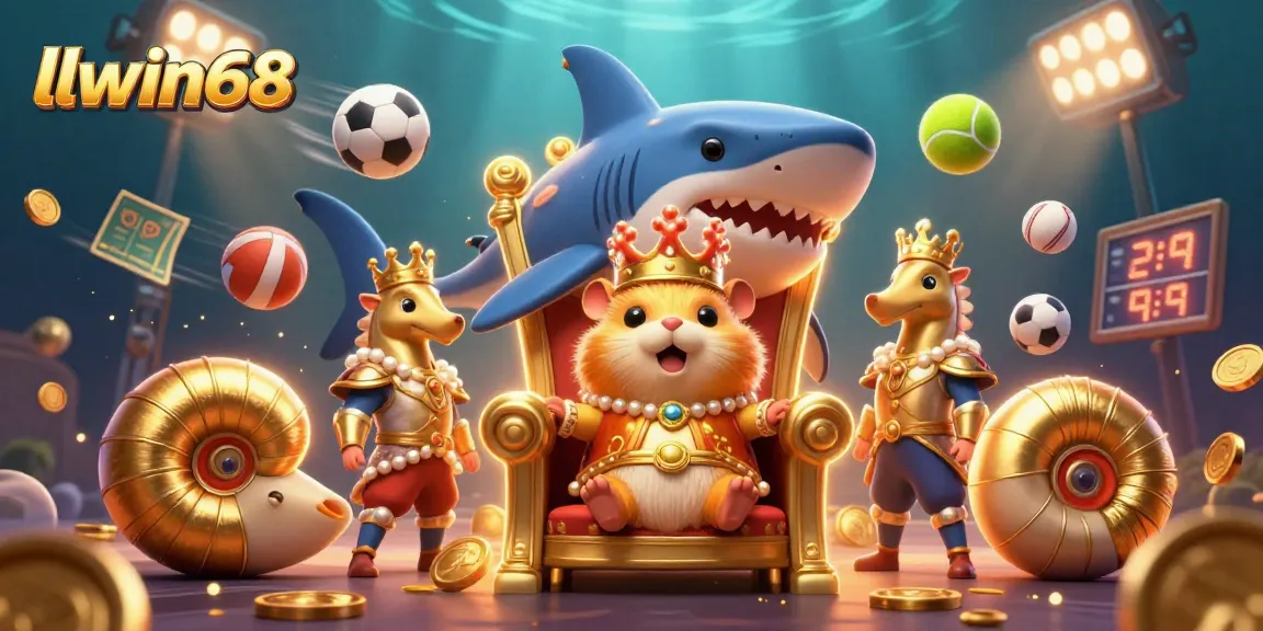 Engage with llwin68's thrilling gaming adventure featuring a golden hamster king in a vibrant casino world.