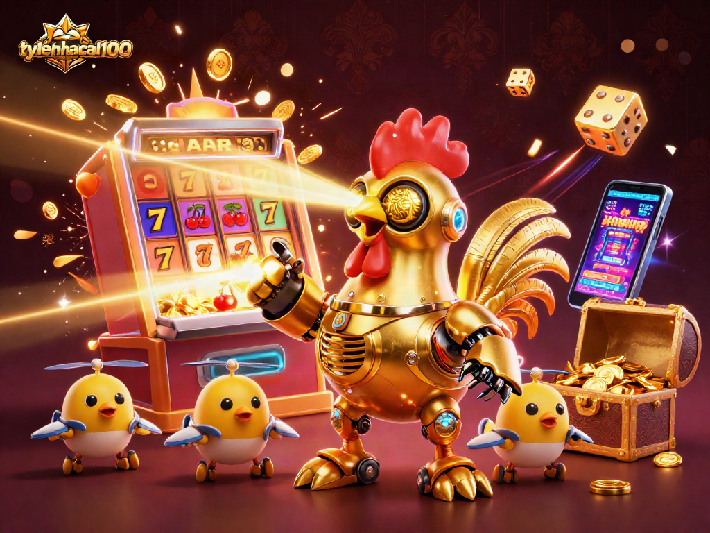 Join the action at tylenhacai100 for a thrilling casino experience with laser-beaming rooster robots!