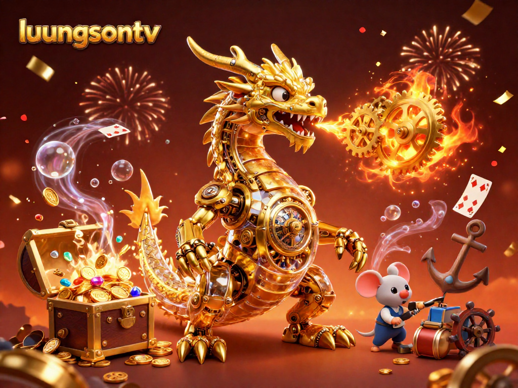 Experience engaging gameplay on luongsontv with a vibrant 3D illustration showcasing lively casino elements.