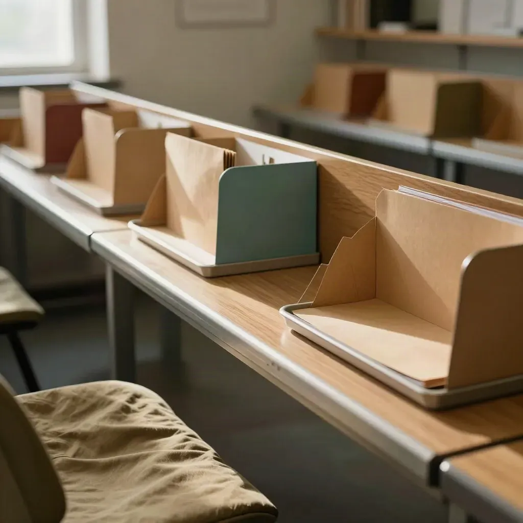 Consulting process audit setup with paper trays and a pulled-out tray showing a workflow gap.