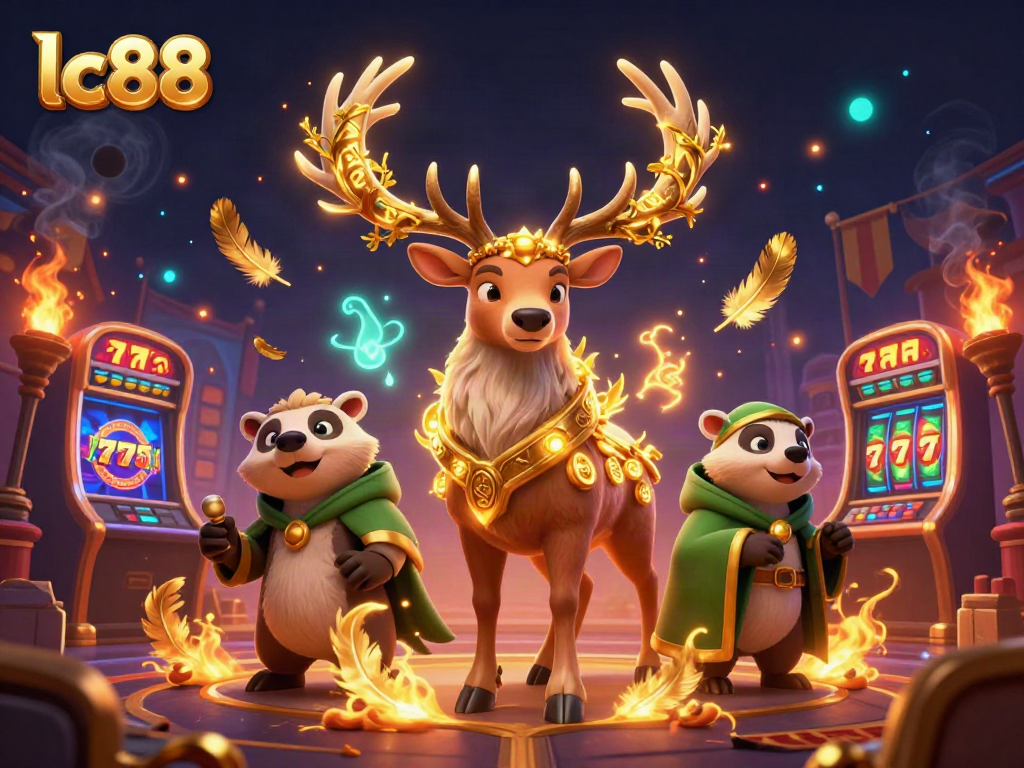 Experience lc88's thrilling casino world featuring a druid stag, badger, and magical elements.
