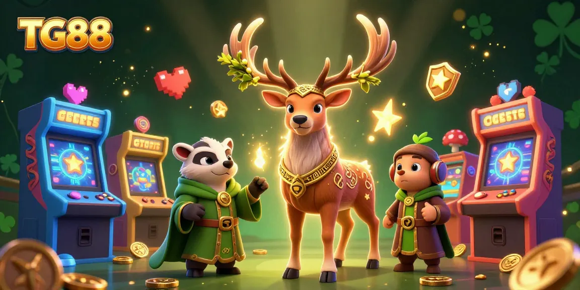 Engage in vibrant gaming action at TG88 with a whimsical 3D casino illustration.
