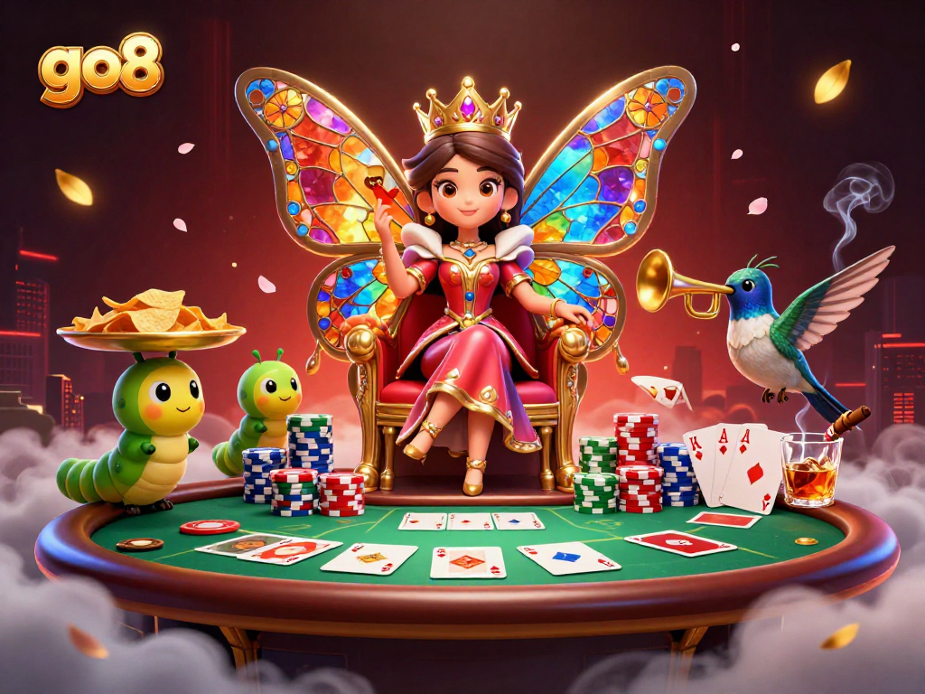 Experience the thrill of go8 with a vibrant 3D scene depicting casino excitement and rich visuals.