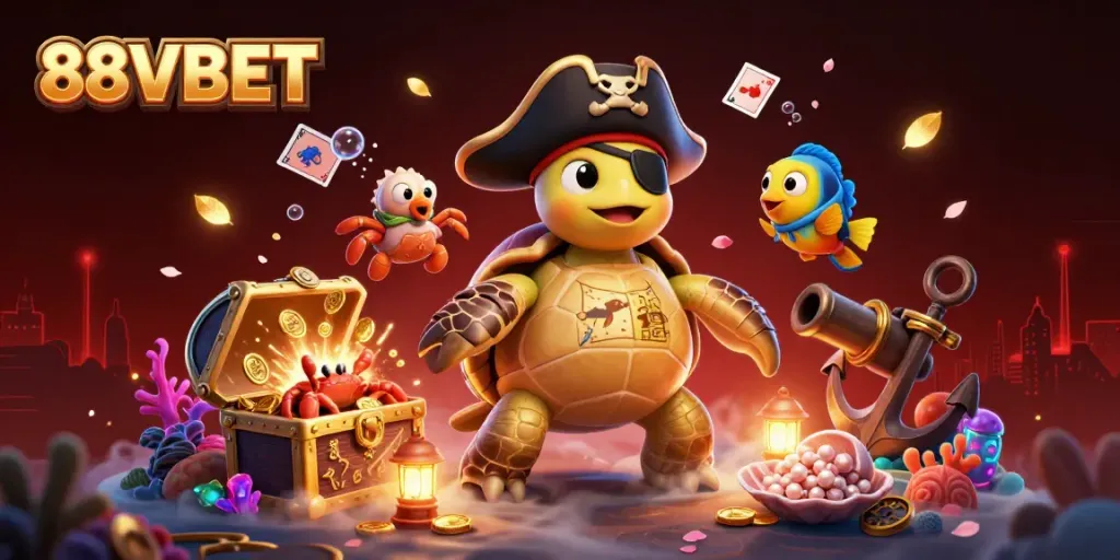 Experience thrilling adventures with 88VBET's vibrant underwater gambling scene showcasing treasure and excitement.