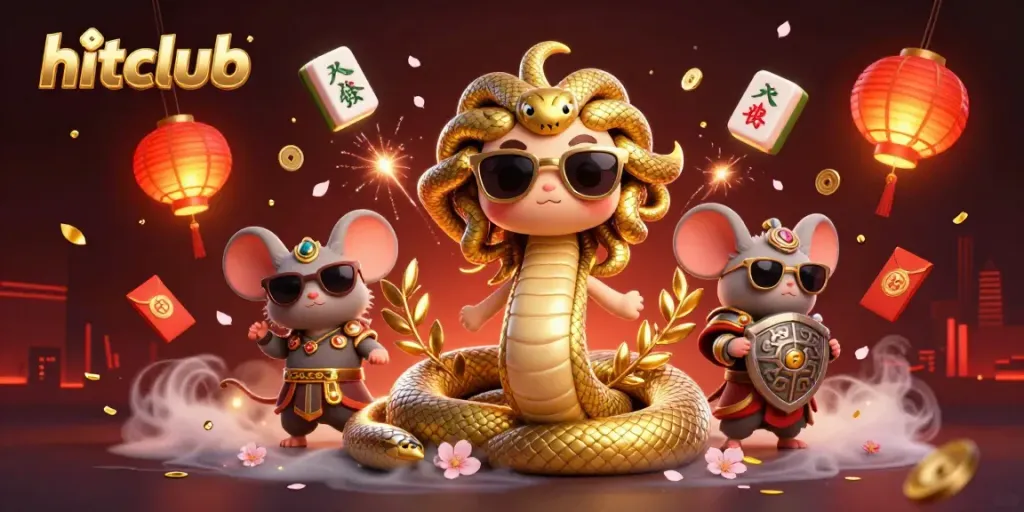 Enjoy exclusive gaming moments at hitclub, featuring Medusa and a warrior mouse with casino elements.