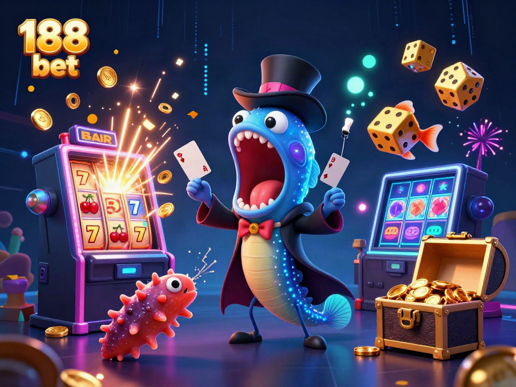 Experience thrilling wins at 188 bet during an exciting casino scene featuring magical marine characters and rich slot elements.