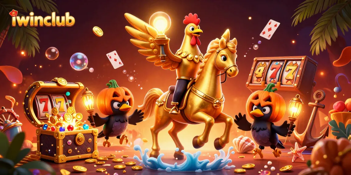 Experience the excitement of iwinclub's vibrant casino atmosphere with golden rooster and rewards