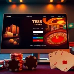 Access the login interface of TR88, showcasing exciting casino games and vibrant gaming graphics.