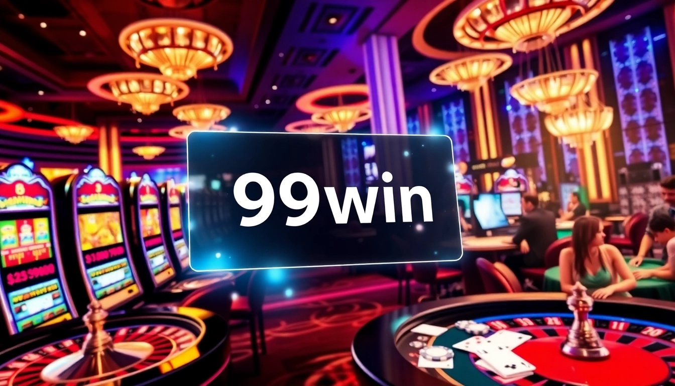 Experience excitement at 99win thiên đường nổ hũ with engaging slot machines and vibrant casino elements.