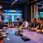 Dynamic online casino scene at w88.nyc showcasing players enjoying Baccarat and Blackjack in a luxurious digital environment.