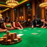 Thrilling casino action at dom88.us.com featuring elegant poker tables and players.