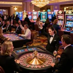 Players at hitclub casino enjoying roulette and celebrating wins amidst vibrant Vegas atmosphere.