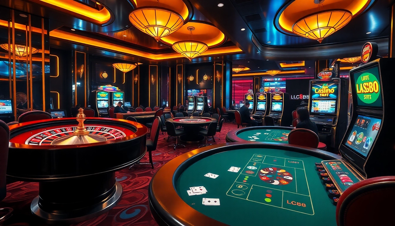 Experience the thrilling lc88 game atmosphere with vibrant casino elements and engaging players.