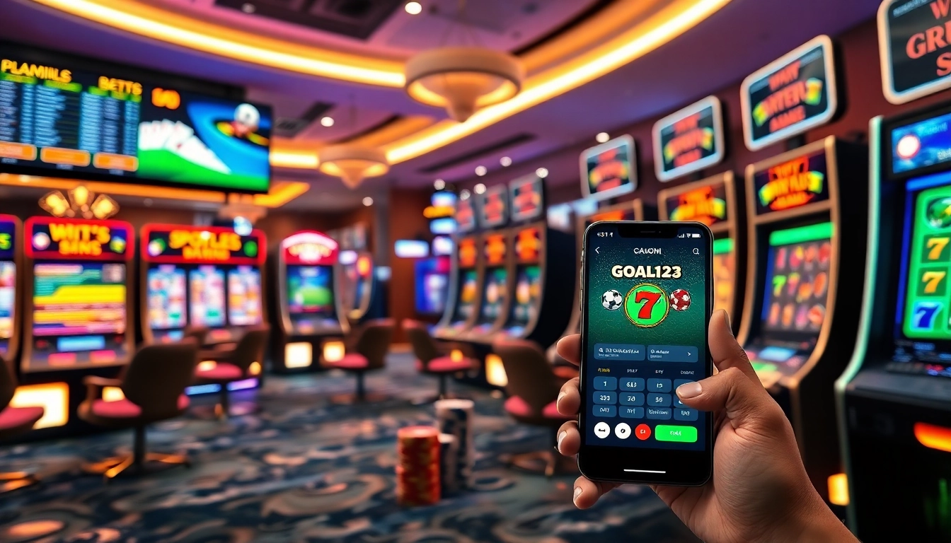 Goal123 online casino showcasing vibrant gaming atmosphere with modern interfaces and popular games