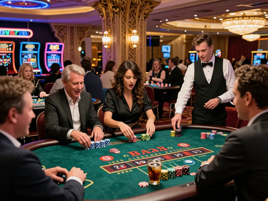 Engaged players at OKE179 casino showcasing vibrant gaming atmosphere and excitement.