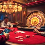 Engaging players at Goal123 in an exciting poker game, highlighting luxury and thrill in a sophisticated casino environment.