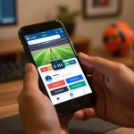 Engaging with the twiin68 mobile sports betting app amidst a lively sports atmosphere