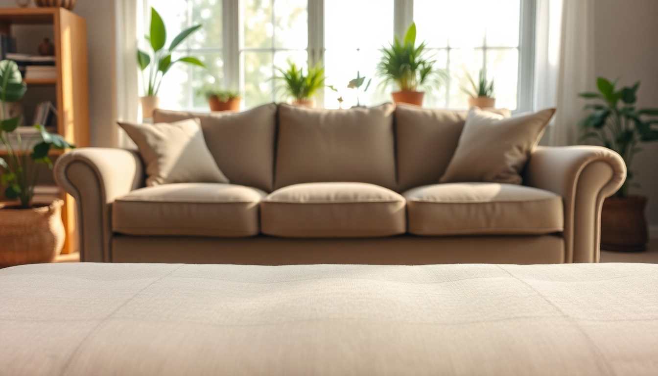 Sofa cleaning in Glasgow showcased in a welcoming living room with natural lighting.