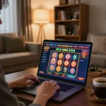 Engaged user strategizing their betting experience at luck8 online casino, vibrant game interface displayed.