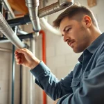 Learn about whole house repiping services Tampa from a professional plumbing technician inspecting pipes.