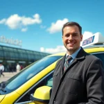 Taxi service at Gatwick Airport, welcoming passengers with a friendly atmosphere.