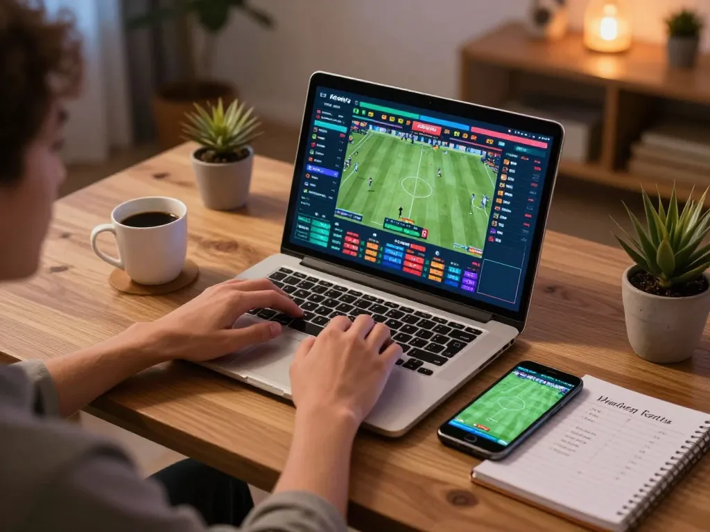 Engaging live sports betting action on FIVE88's online platform displayed on laptop and smartphone