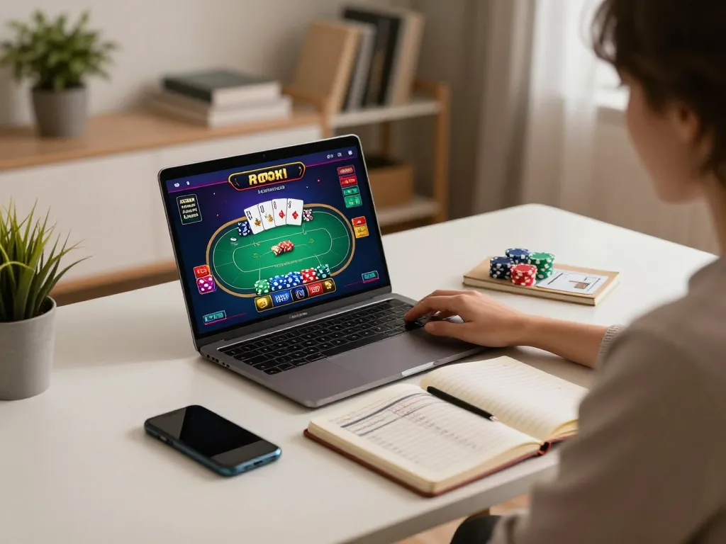 cloud-africa poker player strategizes while gaming online, showing vibrant interface and engagement