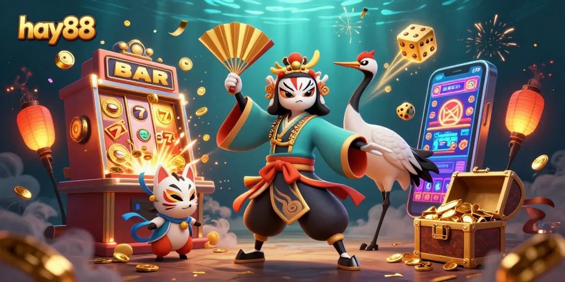 Experience the thrilling jackpots at hay88 with vibrant characters, slot machines, and casino excitement.