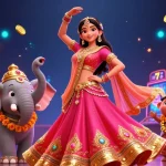 Play ดูหนังออนไลน์ฟรี with stunning visuals, featuring a beautiful Asian woman and dynamic casino elements.