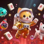 Win big with 9BET in a vibrant casino scene featuring playful characters and exciting atmosphere.