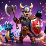 Spin the สล็อต reels with vibrant characters in a dynamic casino scene full of excitement.
