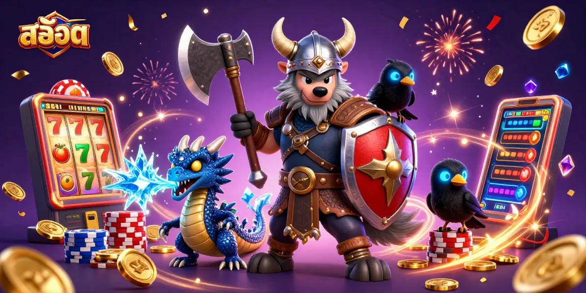Spin the สล็อต reels with vibrant characters in a dynamic casino scene full of excitement.
