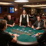 Players engaged in an exciting live 3BET baccarat game with professional dealer and comfortable ambiance.