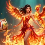 Engage in thrilling slots action with 11WIN's mesmerizing casinoscape, featuring a stunning Asian woman and dynamic game elements.