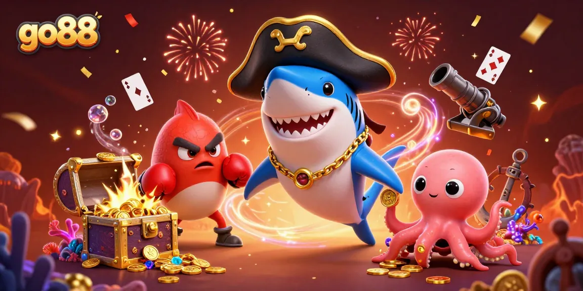 Engage with go88's thrilling gaming experience highlighted by vibrant casino characters and dynamic elements.